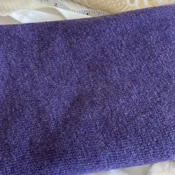 Italian Wool Cashmere Blend Poncho Purple SZ OSFM - Picture 8 of 8